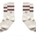 Creole Culture // Embroidered Socks // Cream & Marroon